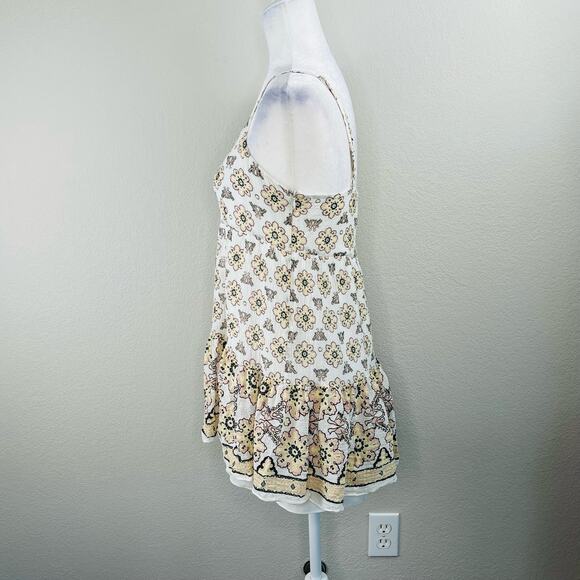 A.L.C. White Floral Print Sleeveless Tiered Scoop Neck Cami Tank Blouse XS/Small - Picture 7 of 11